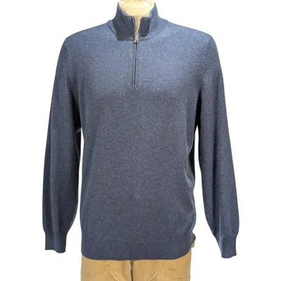 Brunello Cucinelli Men's Cashmere Quarter Zip Sweater Italy Size 56 XXL EUC - Image 1 of 4