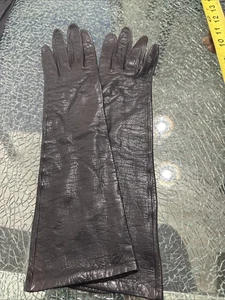 Guantes De Colección Lionel Le Grand 14" Largo Negro Niño Cuero Talla 6 1/2 Francia - Imagen 1 de 10
