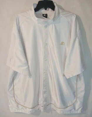 Starter Short Sleeve Snap Button Basketball Warm Up Jersey Men's Size XXL White  - Image 1 of 4