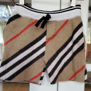 Short cordon de serrage en laine mérinos Burberry Boys à rayures emblématiques taille 4Y (05034B)