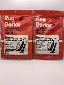 Rug Doctor Type A Vacuum Cleaner Bags 2 NEW 2-packs B-12 - Picture 1 of 3