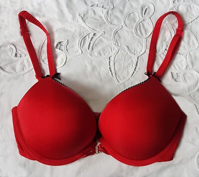 La Senza погружения передней застежки красный бюстгальтер размер 32C / 10C / 70C новый - Изображение 1 из 4