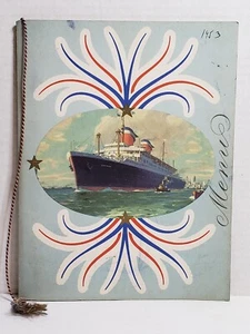 Vintage Menu S.S. America Flagship Ocean Liner United States Lines 1953 - Picture 1 of 24