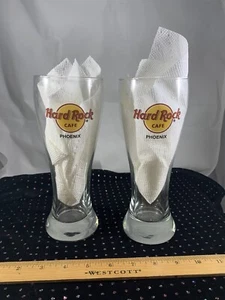 HARD ROCK CAFE Phoenix Arizona Glass Beer Pilsner Tall ~ 18 Oz.~ Very Good Cond. - Picture 1 of 4