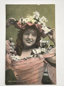 Miss Marie Lloyd Pink Hat Outfit Glitter c1905s UNP Postcard 8532.5 - Picture 1 of 10