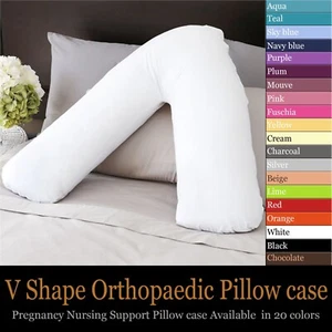 1-2 Pcs 100% Egyptian Cotton V-Shaped Pillow Case Pregnancy Neck Pillow Cover - Picture 1 of 7