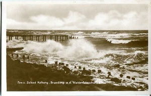 Cartolina fotografica Ostseebad KOLBERG / KOLOBRZEG surf Waldenfelschanze 1930 ca. - Foto 1 di 1