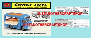 Corgi Toys 471 Smith's Karrier Mobile Canteen Instruction Leaflet & Poster Sign - Picture 1 of 1