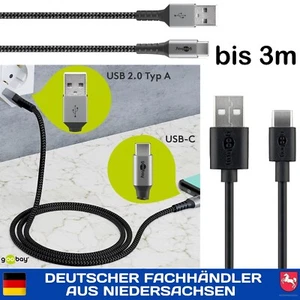 USB-C Schnellladekabel Datenkabel 3A Typ C u.a. Nylon f. Samsung A15 A35 A55 S24 - Afbeelding 1 van 35