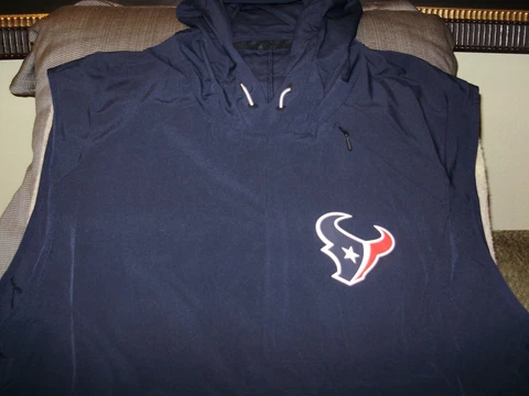 NFL Houston Texans Nike Dri-Fit UV 838473 Navy Blue Hoodie Vest Jacket Men's 3XL Cover