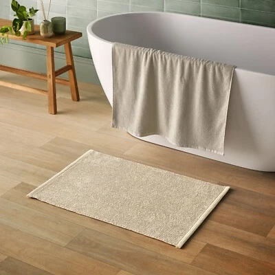 Silentnight Textured Knot Bath Mat Super Soft Quick Drying Cotton Bathroom Rug