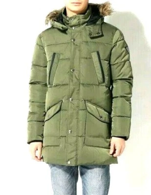 Guess Herren Jacke, Guess AMYAS PARKA  Jacket, Grün-Khaki mit Kapuze Größe: M - Bild 1 von 3