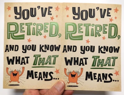 2 Cards Hallmark You've Retirement You're Now The Boss Pop Up Finger - Image 1 of 4