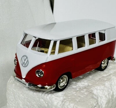 RMZ City Volkswagen TI Transporter Bus Pullback Red White VW Van Die-cast Car 5” - Image 1 of 4