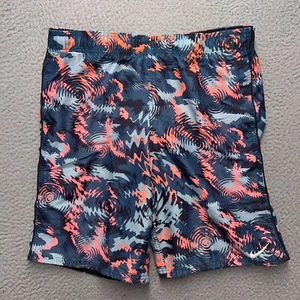 Nike Swim Trunks Boys XL Blue Orange Geometric Mesh Lining Shorts Beach Summer - Picture 1 of 11