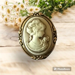Broche camafeo victoriano tono dorado - Imagen 1 de 6