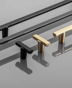 Schrankknopf Ray Lines Griff Schwarz Gold Graphit - Bild 1 von 7