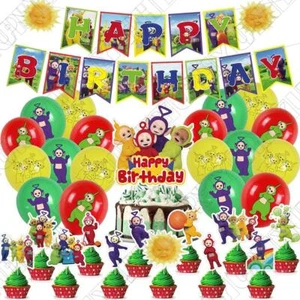 32pcs Teletubbies Party Supplies Including Banner Cupcake Toppers Balloons - Picture 1 of 8