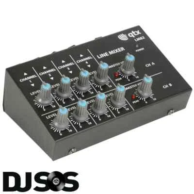 QTX LM82 4ch Stereo Mini Mixer Line Level Studio Karaoke DJ Recording - Image 1 of 4