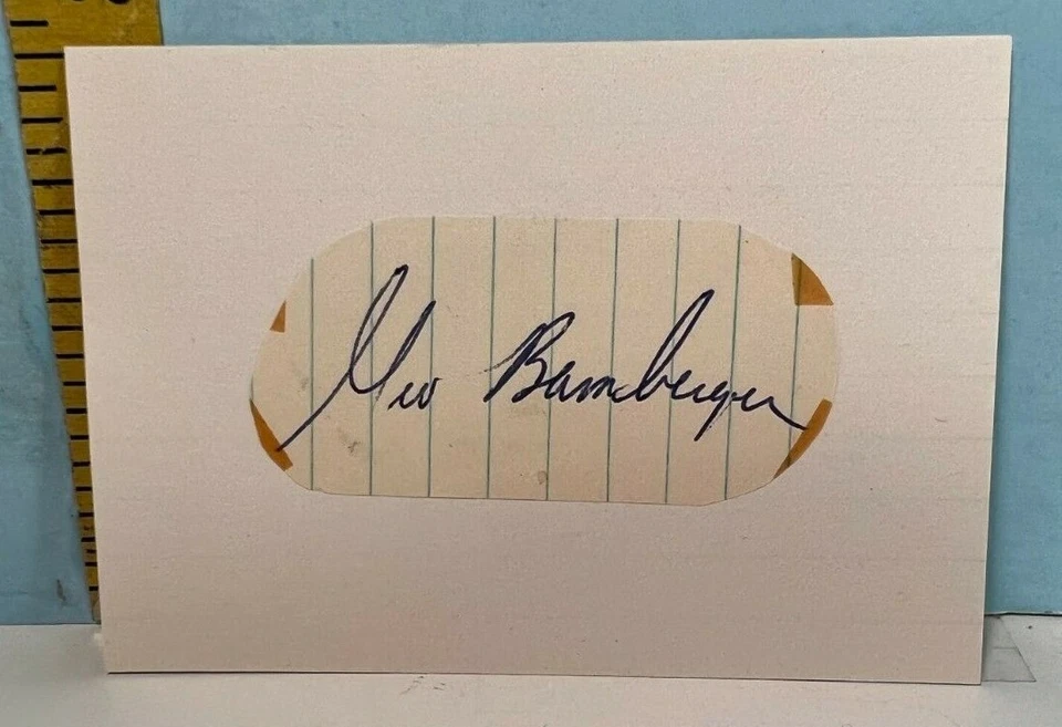 Original Cut Signature Autograph: George Bamberger - Image 1 of 1