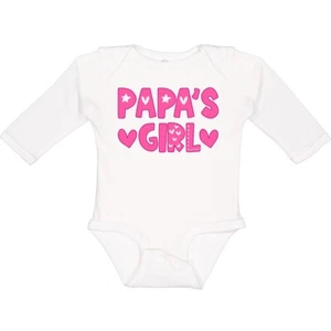 Inktastic Papa's Girl Gift Long Sleeve Creeper Family Girls Papa Grandpa Daddy - Picture 1 of 8