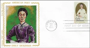 Emily Dickinson Famous Poet Undressed USA Colorano 1436 Silk FDC 1971 - Picture 1 of 2