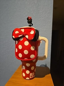 Disney Disneyland Minnie Mouse Red Insulated Tumbler W Pouch Like Stanley 30oz - Picture 1 of 8