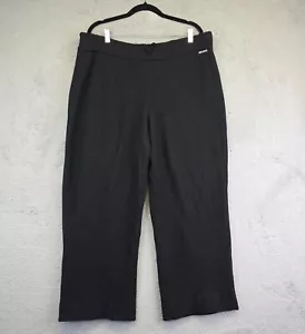 Geiger Pants Womens EU 50- US 20 Black Cropped Wide Leg High Rise Wool Pull On - Picture 1 of 12