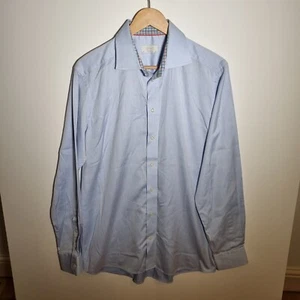 Eton Mens Shirt Size 16.5 42 Blue Long Sleeve - Picture 1 of 7