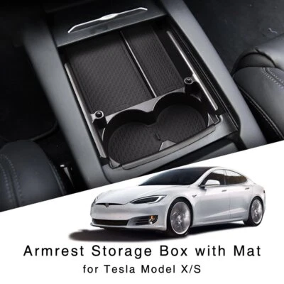 Для Tesla Model X/S 2015+ подлокотник коробка для хранения держатель центральная консоль перчаточный лоток - Изображение 1 из 4