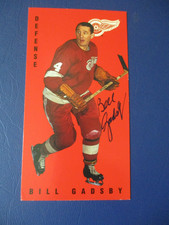 BILL GADSBY Autographed Signed Parkhurst Tall Boys Detroit Red Wing Hockey Card