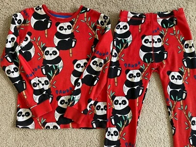 Next UK girls boys cotton pajama pj sleepwear panda black red size 8-9 - Image 1 of 4