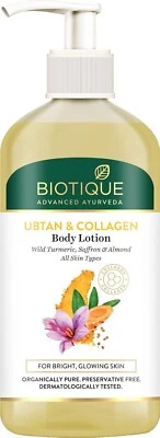 Biotique Ubtán y Colágeno Gel Ligero Loción Corporal Sin Aceite - Piel Suave y Saludable Foto 1 de 4