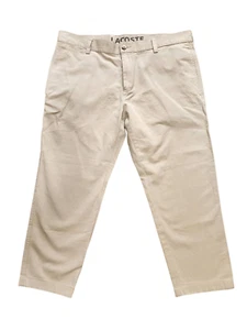 Lacoste Flat Front chino pants Light khaki 38x25.5 Cotton alligator Logo pockets - Picture 1 of 9
