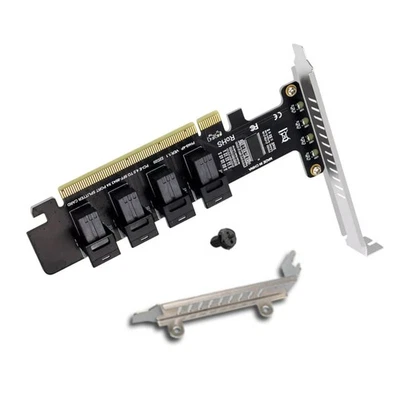 1* Brand New 4-Port U.2 NVMe Expansion Card For PCI-E X4/X8/X16 For Windows - Image 1 of 4