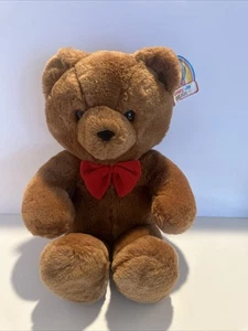 Vintage 1986 Dakin Fun Farm Honey Jo Teddy Bear Red Bowtie Tie 20" Plush W/tag - Picture 1 of 10