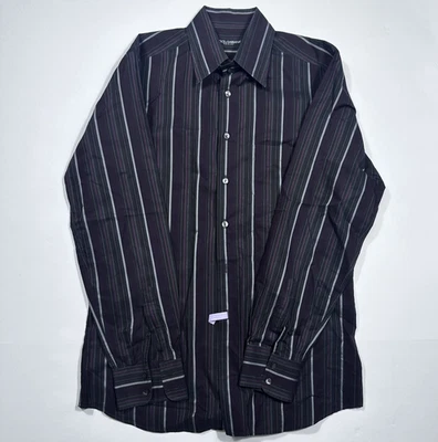 DOLCE & GABBANA Men's Size Large L Casual Striped L/S Made in Italy Button Up - Image 1 of 4