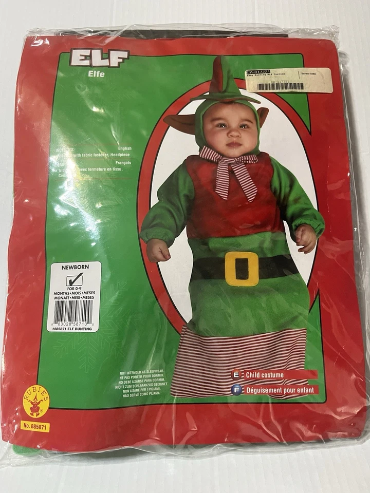 Костюм с головным убором для новорожденных эльфов 0-9 месяцев - Изображение 1 из 4