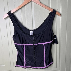 Canotta donna Rampage vintage Y2K Goth Grunge Fairy nera nuova con etichetta taglia small - Foto 1 di 5