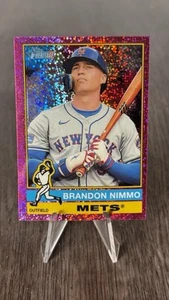 2025 Topps Heritage - Brandon Nimmo #37 Chrome Pink Sparkle Refractor - Picture 1 of 2