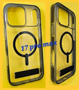 ZAGG Santa Cruz Snap Case with Kickstand for iPhone 17 Pro Max - Clear/Black  - Picture 1 of 5