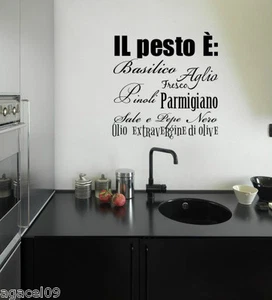 IL CAFFE ITALIANA LANGUAGE WALL QUOTE VINYL DECOR STICKER DECAL STENCIL MURAL - Picture 1 of 3