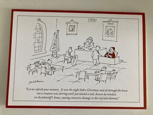 Vintage New Yorker Christmas Holiday Card 1993 Santa in Court Lawyer Maslin NEU - Bild 1 von 6