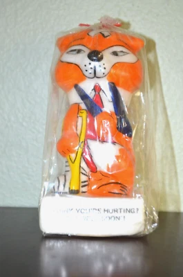 Get Well Soon Candle Wax Fox Figure Retro Gift 1974 Vintage Collectible Korea 5" - Image 1 of 4