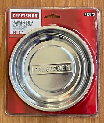 CRAFTSMAN 6" REDONDO CALIBRE PESADO ACERO INOXIDABLE PIEZAS MAGNÉTICAS BANDEJA PLATO 13273 Foto 1 de 4