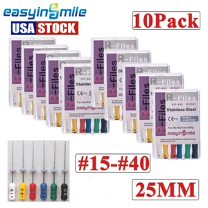 Lima dental R lima endodoncia R limas uso manual conducto radicular acero inoxidable 25 mm #15-40 - Imagen 1 de 12