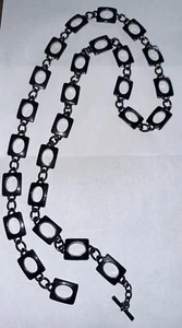 Unusual Color Chain Belt Gunmetal Mottled Gray Bronze Adj Toggle XS S M M/L 38" - Picture 1 of 9