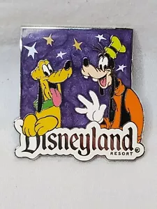 Disneyland Resort Disney Pin 2008 Goofy Pluto Purple Sparkle Background - Picture 1 of 6