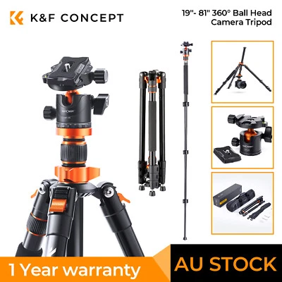 K&F Concept 78 inch Aluminum Camera Tripod with 360 Degree Ball Head for DSLR - image 1 of 4