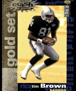 Tim Brown 1995 Collector's Choice #C23 You Crash the Game Gold Set Raiders - Imagen 1 de 2